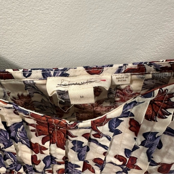 Anthropologie x Let Me Be Tie Strap Muted Floral Peplum Tank Sz Medium - Picture 5 of 10